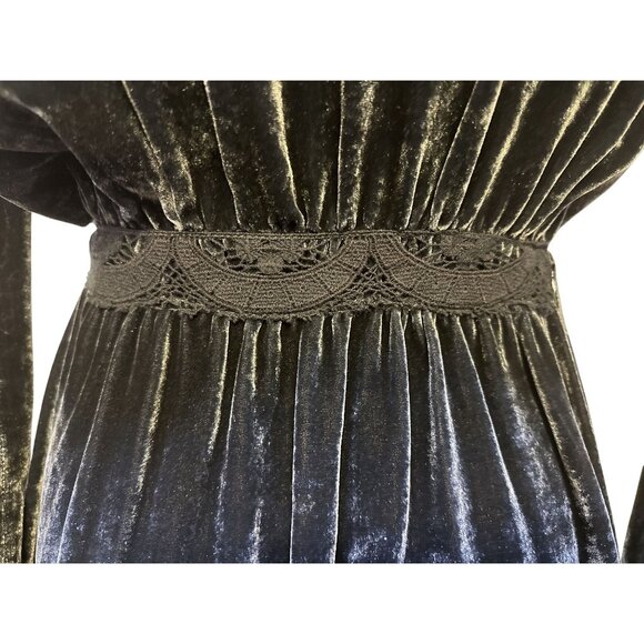 Love And Liberty Blue Velvet Tie-Waist Blazer Jacket w/Pockets Size S - Picture 9 of 10